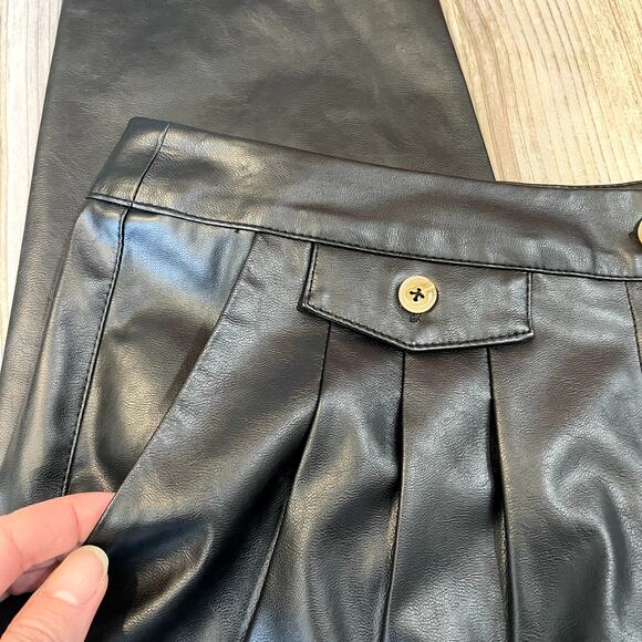 BlankNYC Pleated Black Faux Leather Pants - size 31 - Picture 4 of 8
